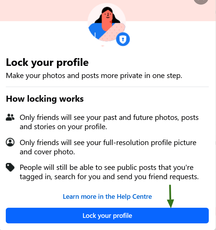 Lock your profile (desktop)